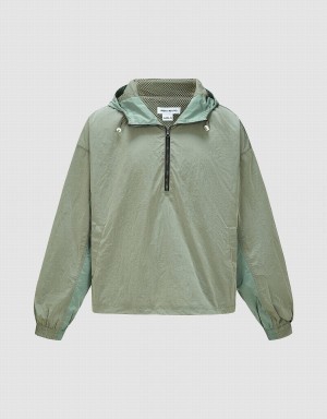 Urban Revivo Raglan Sleeve Loose Overhead Men's Blouse Green | YOE6673ES