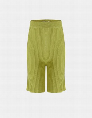 Urban Revivo Ribbed Knit Women's Pants Green | MFF2150BQ