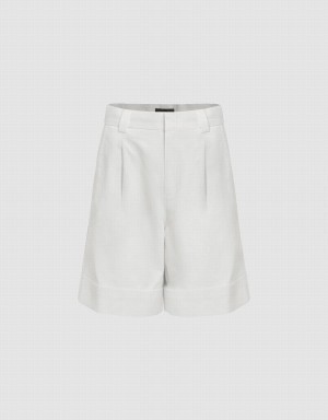 Urban Revivo Roll Up Hem Women's Shorts White | AXX6087OK