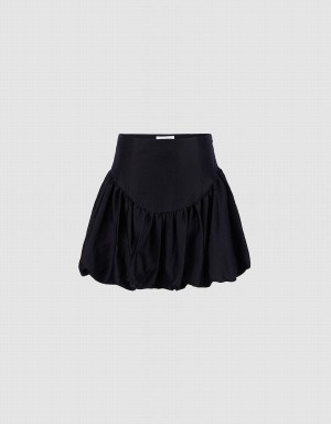 Urban Revivo Ruffle A-Line Women's Skirts Black | PMN9562FP