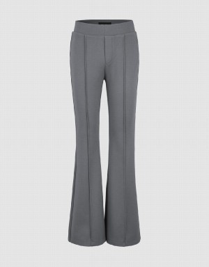 Urban Revivo Skinny Cropped Flare Women's Pants Dark Grey | QYF3645PI