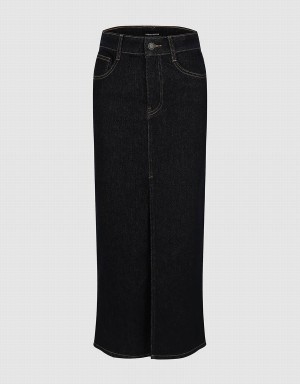 Urban Revivo Skinny Straight Denim Women's Skirts Blue | YMW4151SC