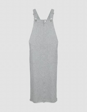 Urban Revivo Sleeveless Knitted Straight Women's Dress Grey | BJC2534NE