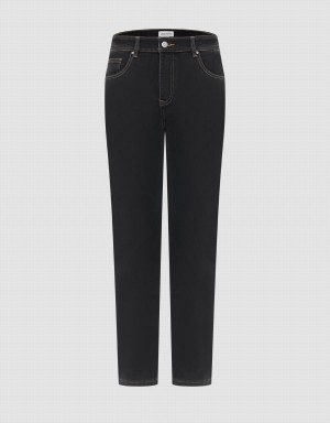 Urban Revivo Straight Fit Men's Jeans Black | YDC4756NS