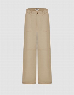 Urban Revivo Straight Leg Cargo Women's Pants Khaki | QGI3698EL