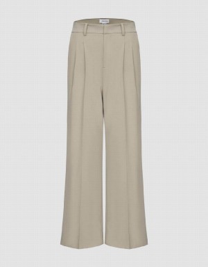 Urban Revivo Straight Leg Women's Pants Khaki | CGU270AS