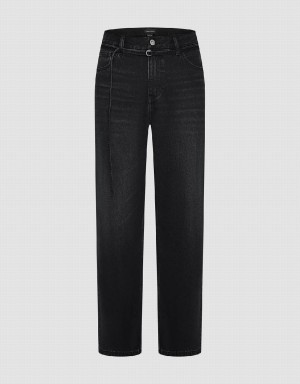 Urban Revivo Straight Men's Jeans Black | UFW9069GU