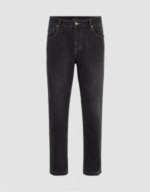 Urban Revivo Straight Men's Jeans Black | GND1126OL