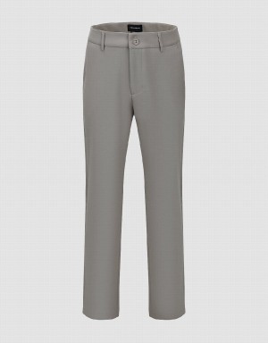 Urban Revivo Straight Men's Pants Light Grey | IWD4658YM