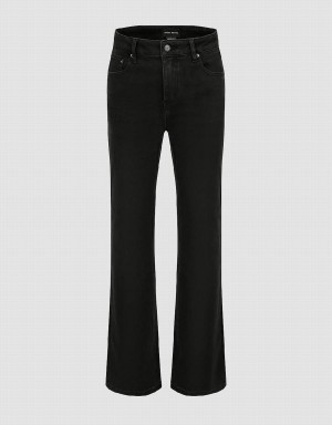 Urban Revivo Straight Women's Jeans Black | CYZ588PM