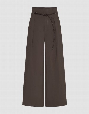 Urban Revivo Straight Women's Pants Brown | RST4994US