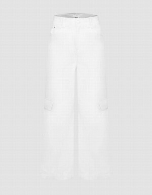 Urban Revivo Straight Women's Pants White | PKU689UO