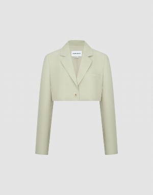 Urban Revivo Tailored A-Line Women's Blazers Green | IPG9565TM