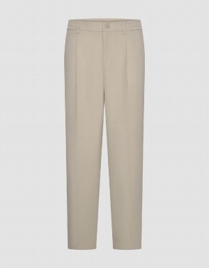 Urban Revivo Tailored Carrot Fit Men's Pants Khaki | ONI8199AP