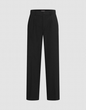 Urban Revivo Tailored Carrot Fit Men's Pants Black | PDT6795RP