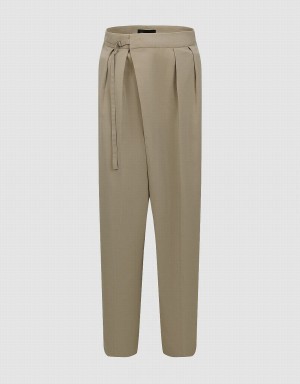 Urban Revivo Tailored Straight Women's Pants Khaki | DME7876WB