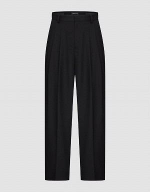 Urban Revivo Tailored Wide-Leg Women's Pants Black | ZUR7673GU