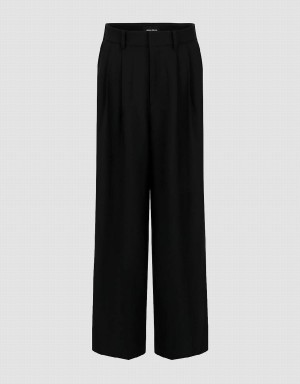 Urban Revivo Tailored Wide-Leg Women's Pants Black | INH4654EM