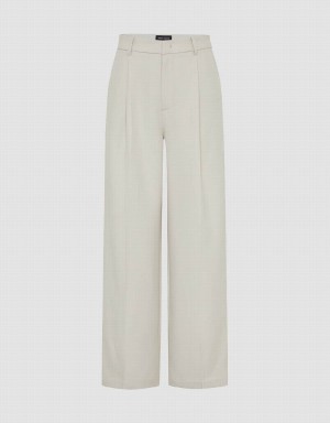 Urban Revivo Tailored Wide-Leg Women's Pants Khaki | MSX3430RN