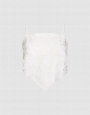 Urban Revivo Textured Cami Women's Tank Top White | TDC4043KW