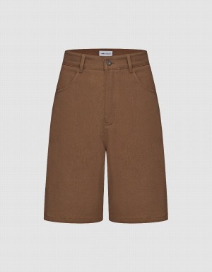 Urban Revivo Urban Regular Women's Shorts Brown | ICH915IF