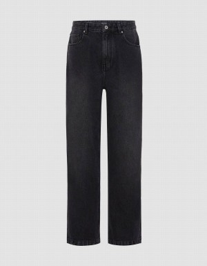 Urban Revivo Wide-Leg Men's Jeans Dark Grey | AMZ1092RG