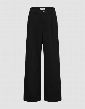 Urban Revivo Wide-Leg Men's Pants Black | DTH1716AW