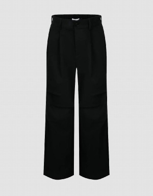 Urban Revivo Wide-Leg Men's Pants Black | MHZ256SF