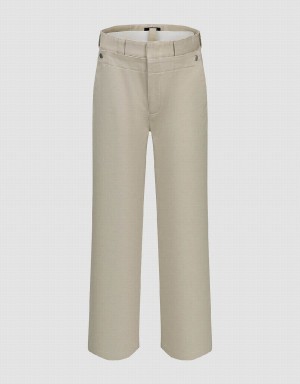 Urban Revivo Wide-Leg Men's Pants Light Khaki | UDV3344PV