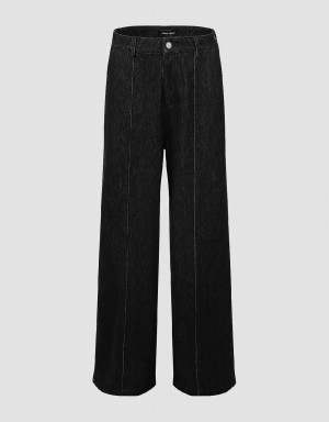 Urban Revivo Wide-Leg Women's Jeans Black | PWJ813NH