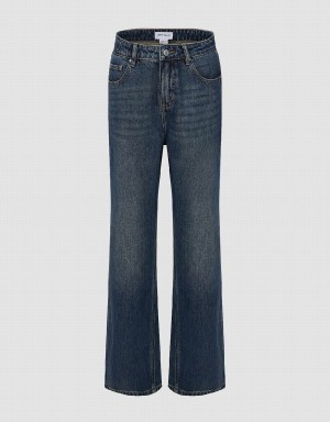 Urban Revivo Wide-Leg Women's Jeans Blue | MZP4441CW