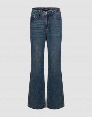 Urban Revivo Wide-Leg Women's Jeans Blue | ZIH935TP