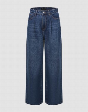 Urban Revivo Wide-Leg Women's Jeans Blue | BKG7328TS