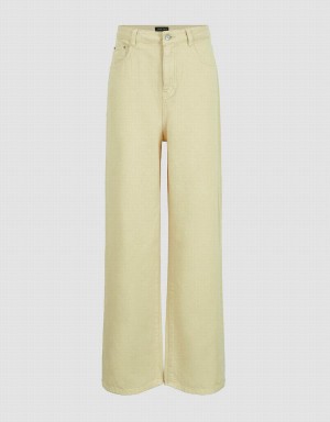 Urban Revivo Wide-Leg Women's Jeans Yellow | AGN48100AB