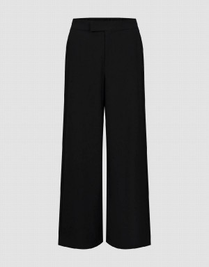 Urban Revivo Wide-Leg Women's Pants Black | MET2034JZ