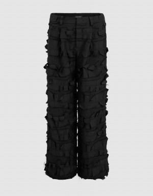 Urban Revivo Wide-Leg Women's Pants Black | KWE6513EQ