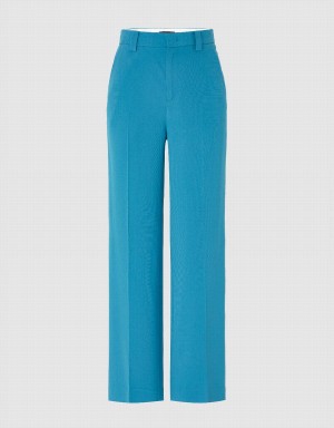 Urban Revivo Wide-Leg Women's Pants Blue | WDX1929CP