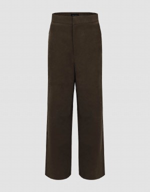 Urban Revivo Wide-Leg Women's Pants Brown | WSJ3761YL