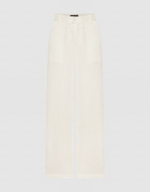 Urban Revivo Wide-Leg Women's Pants White | ZXM5737HU