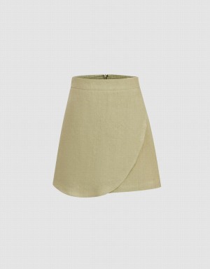 Urban Revivo Wrap Women's Skirts Green | ISM3476PT