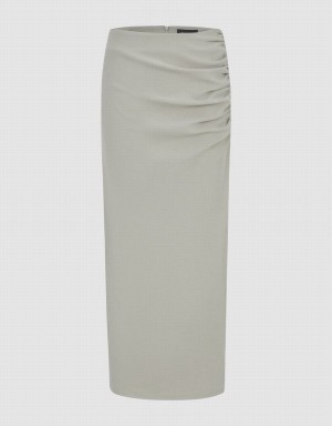 Urban Revivo Wrapped Maxi Women's Skirts Khaki | ACR1287AP