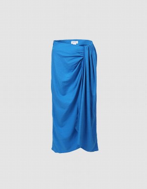 Urban Revivo Wrapped Style Women's Skirts Blue | WLS7032IE