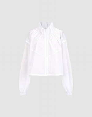 Urban Revivo Zip Up Cropped Women's Jackets White | FFT8159PM