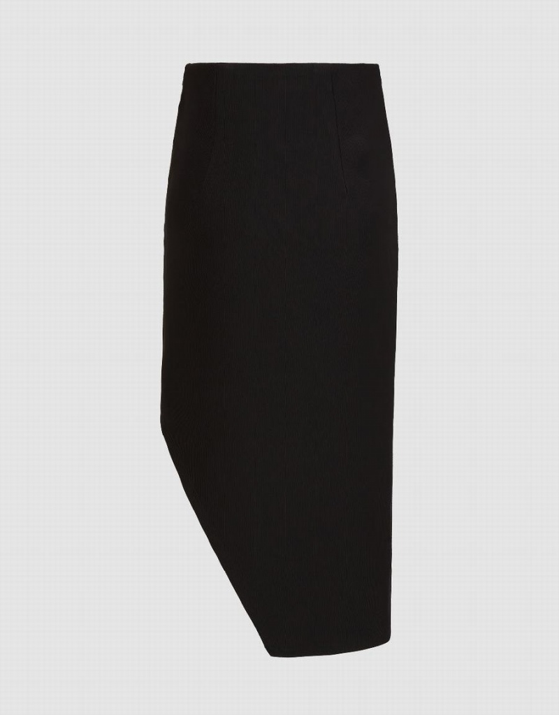 Urban Revivo Asymmetric Straight Women's Skirts Black | GOT8279AW