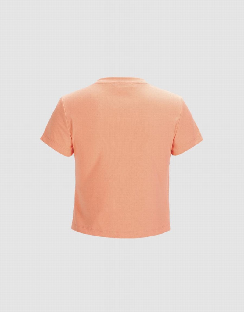 Urban Revivo Basic Fitted Women's T Shirts Light Orange | RYM248VZ