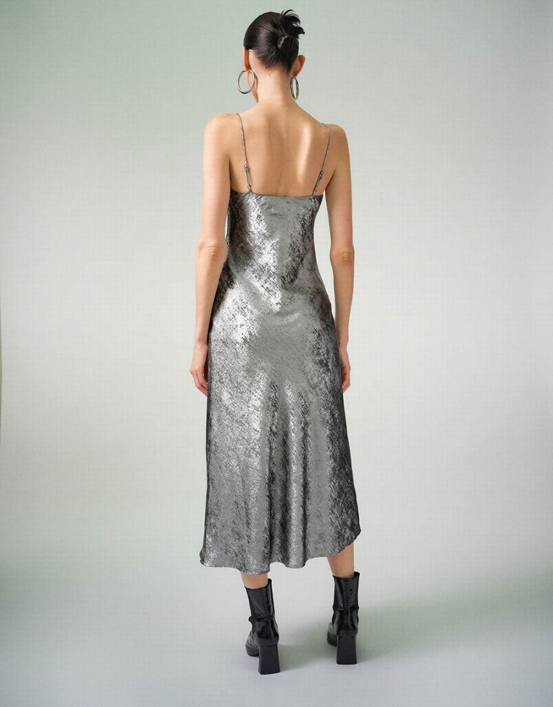 Urban Revivo Cami A-Line Women's Dress Silver | NUW4288ZD