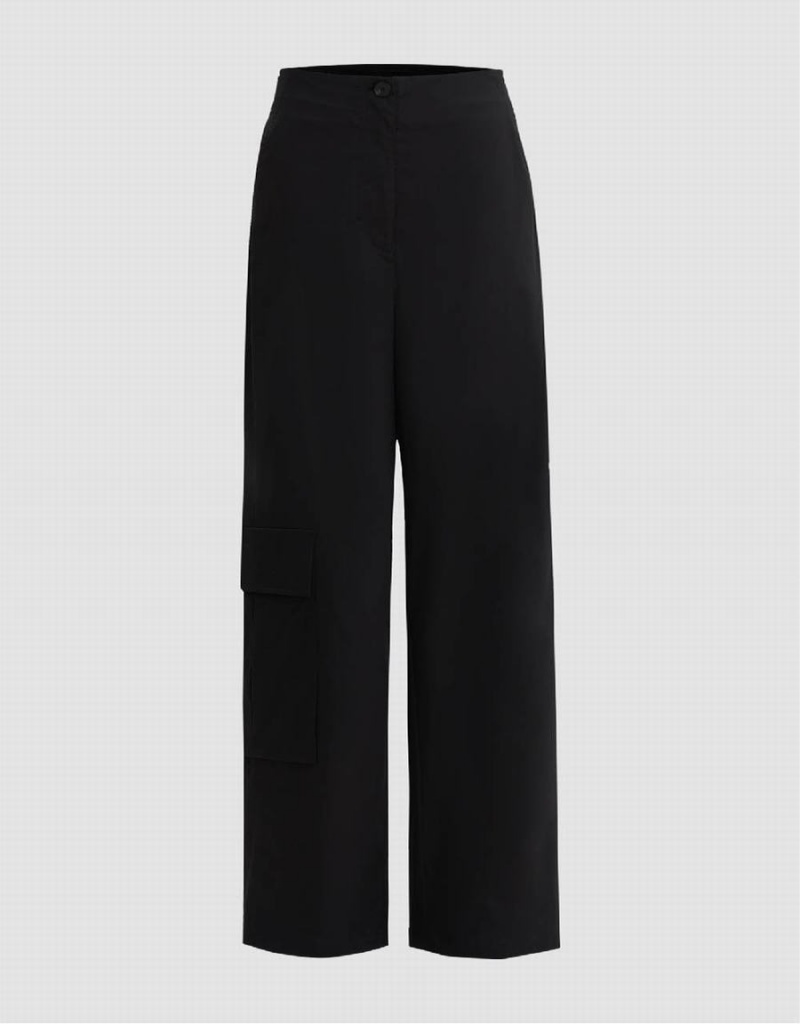 Urban Revivo Capri Wide-Leg Women's Pants Black | OKX914KQ