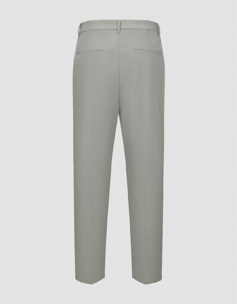 Urban Revivo Carrot Fit Men's Pants Khaki Grey | GYE915BW