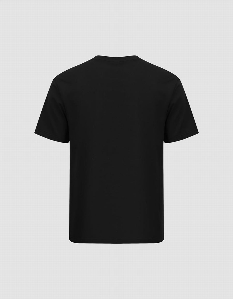 Urban Revivo Crew Neck Straight Men's T Shirts Black | MJC8720FK