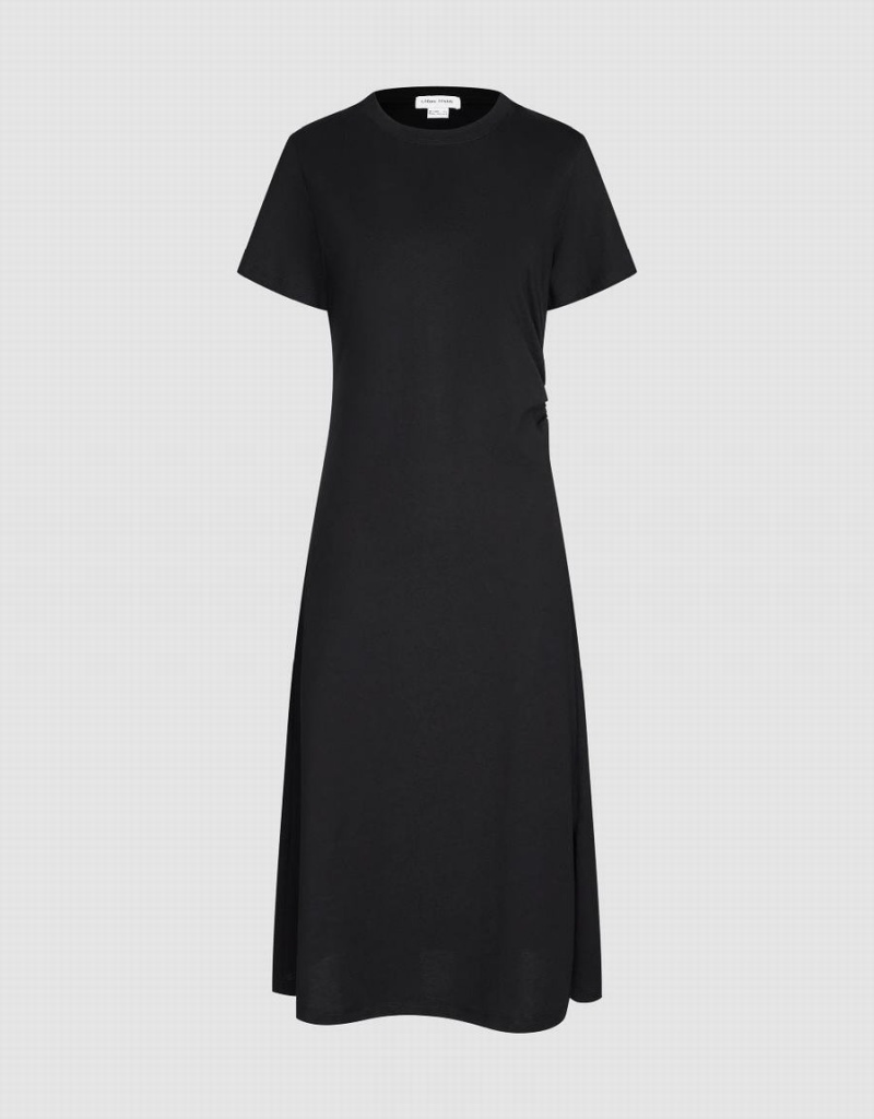 Urban Revivo Crew Neck Straight Women\'s Dress Black | QIO2987CM